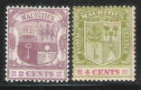 Mauritius Coat Of Arms 2c & 4c Mint - Mauritius (1968-...)