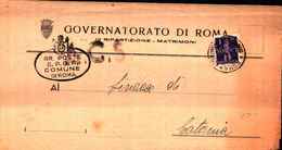 612)lettera Con 1 Lira Imperiale Aerea Da Roma A Catania Il 24-4 1944 - Marcophilie