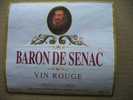 ETIQUETTE DE VIN D'ESPAGNE VIN ROUGE BARON DE SENAC PRODUCT OF SPAIN - Vino Rosso