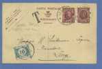 Entier Met Stempel LESSINES, Getaxeerd (taxe) Met TX 33 Met Stempel LEUZE - 1922-1927 Houyoux