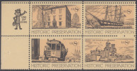 !a! USA Sc# 1440-1443 MNH ZIP-BLOCK (UL) - Historic Preservation - Ungebraucht