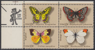 !a! USA Sc# 1712-1715 MNH ZIP-BLOCK (UL) - Butterflies - Ungebraucht