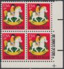 !a! USA Sc# 1769 MNH ZIP-BLOCK (LR) - Christmas: Child On Hobby Horse - Ongebruikt