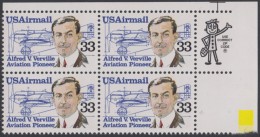 !a! USA Sc# C113 MNH ZIP-BLOCK (UR) - Alfred V. Verville - 3b. 1961-... Nuevos