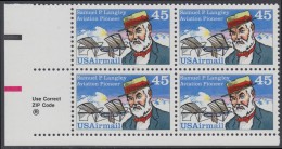 !a! USA Sc# C118 MNH ZIP-BLOCK (LL) - Samuel P. Langley - 3b. 1961-... Nuovi