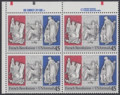 !a! USA Sc# C120 MNH ZIP-BLOCK (UL) - French Revolution Bicentennial - 3b. 1961-... Unused