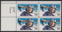 !a! USA Sc# C128 MNH ZIP-BLOCK (UL) - Harriet Quimby - 3b. 1961-... Nuovi