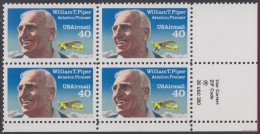 !a! USA Sc# C129 MNH ZIP-BLOCK (LR) - William T. Piper - 3b. 1961-... Nuevos