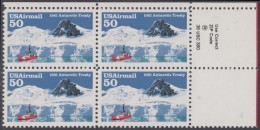 !a! USA Sc# C130 MNH ZIP-BLOCK (UR) - Antarctic Treaty - 3b. 1961-... Unused