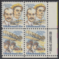 !a! USA Sc# C091-C092 MNH ZIP-BLOCK (LR) - Wright Brothers - 3b. 1961-... Ongebruikt