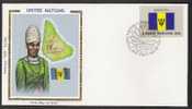 S845.-. 1983.-. U.N. / O.N.U - SILK COVER-  BARBADOS  FLAG- BEAUTIFUL COVER. - Briefe