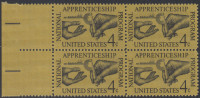 !a! USA Sc# 1201 MNH BLOCK W/ Left Margins - Apprenticeship - Nuovi