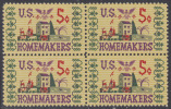 !a! USA Sc# 1253 MNH BLOCK - Homemakers - Nuovi