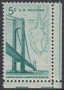 !a! USA Sc# 1258 MNH SINGLE From Lower Right Corner - Verrazano-Narrows Bridge - Unused Stamps