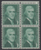 !a! USA Sc# 1278 MNH BLOCK W/ Top Margin - Thomas Jefferson - Unused Stamps