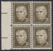 !a! USA Sc# 1289 MNH BLOCK W/ Left Margins - George C. Marshall - Unused Stamps