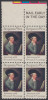 !a! USA Sc# 1553 MNH BLOCK W/ Top Margins & MailEarly - Benjamin West - Nuovi