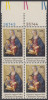 !a! USA Sc# 1579 MNH BLOCK W/ Top Margins & Plate-# (T/36743) - Madonna & Child - Unused Stamps