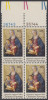 !a! USA Sc# 1579 MNH BLOCK W/ Top Margins & Plate-# (T/36743) - Madonna & Child - Ungebraucht