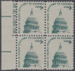 !a! USA Sc# 1591 MNH BLOCK W/ Left Margins & MailEarly - Dome Of Capitol - Neufs
