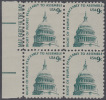 !a! USA Sc# 1591 MNH BLOCK W/ Left Margins & MailEarly - Dome Of Capitol - Nuevos