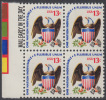 !a! USA Sc# 1596 MNH BLOCK W/ Left Margins & Mail Early - Eagle And Shield - Neufs