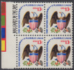 !a! USA Sc# 1596 MNH BLOCK W/ Left Margins & Mail Early - Eagle And Shield - Nuevos