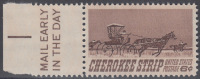 !a! USA Sc# 1360 MNH SINGLE W/ Left Margin & Mail Early - Cherokee Strip - Nuovi