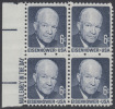 !a! USA Sc# 1393 MNH BLOCK W/ Left Margins & Mail Early - Dwight D. Eisenhower - Ongebruikt