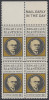 !a! USA Sc# 1405 MNH BLOCK W/ Top Margins & Mail Early - Edgar Lee Masters+ - Ongebruikt