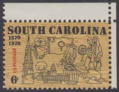 !a! USA Sc# 1407 MNH SINGLE From Upper Right Corner - South Carolina - Unused Stamps