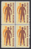 !a! USA Sc# 1469 MNH BLOCK - Osteopathic Medicin - Ungebraucht