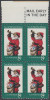 !a! USA Sc# 1472 MNH BLOCK W/ Top Margins & MailEarly - Christmas: Santa Claus - Neufs