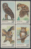 !a! USA Sc# 1760-1763 MNH BLOCK - American Owls - Ungebraucht