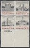 !a! USA Sc# 1779-1782 MNH BLOCK W/ Bottom Margins & Copyright Symbol - Architecture - Unused Stamps