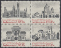 !a! USA Sc# 1838-1841 MNH BLOCK - Architecture - Nuevos