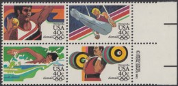 !a! USA Sc# C105-C108 MNH BLOCK W/ Right Margins & Copyright Symbol - Summer Olympics - 3b. 1961-... Ungebraucht