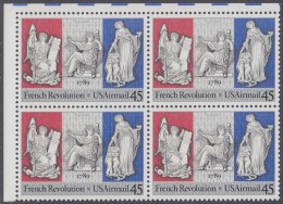 !a! USA Sc# C120 MNH BLOCK From Upper Left Corner - French Revolution - 3b. 1961-... Ongebruikt