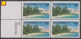 !a! USA Sc# C127 MNH BLOCK W/ Left Margins & Inscription (a02) - Tropical Coast - 3b. 1961-... Unused