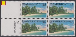 !a! USA Sc# C127 MNH BLOCK W/ Left Margins & Inscription (a02) - Tropical Coast - 3b. 1961-... Nuevos