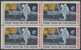 !a! USA Sc# C076 MNH BLOCK W/ Left Margins - Moon Landing - 3b. 1961-... Nuevos