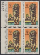 !a! USA Sc# C084 MNH BLOCK W/ Left Margins & Plate-# (UL/33466) - City Of Refuge - 3b. 1961-... Ungebraucht