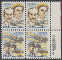 !a! USA Sc# C091-C092 MNH BLOCK W/ Right Margins & Copyright Symbol (a02) - Wright Brothers - 3b. 1961-... Ongebruikt