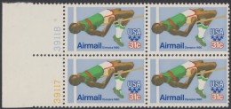 !a! USA Sc# C097 MNH BLOCK W/ Left Margins & Plate-# (LL/39117) - High Jump - 3b. 1961-... Ungebraucht