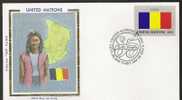 S867.-. 1985 .-. U.N. / O.N.U - SILK COVER- CHAD  // CHAD   FLAG- BEAUTIFUL COVER. - Briefe