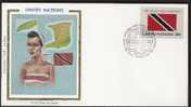 SA256.-.U.N. / O.N.U - SILK COVER- TRINIDAD AND TOBAGO // TRINIDAD Y TOBAGO  FLAG- BEAUTIFUL COVER. - Briefe