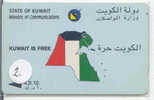 GPT (2) Magnetic/Kuwait Is Free/Country Outline In Flag Colours/10KD - Kuwait