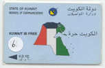 GPT (6) Magnetic/Kuwait Is Free/Country Outline In Flag Colours/10KD - Kuwait