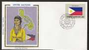 S896.-.U.N. / O.N.U - SILK COVER-  PHILIPPINES  // FILIPINAS  FLAG- BEAUTIFUL COVER. - Enveloppes