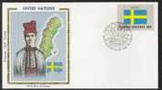 S898.-.U.N. / O.N.U - SILK COVER-  SWEDEN  // SUECIA FLAG- BEAUTIFUL COVER. - Covers